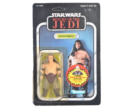 An original vintage 1984 Kenner made Star Wars MOC carded action figure ' Rancor Keeper '. 77 back Return Of The Jedi unpunch