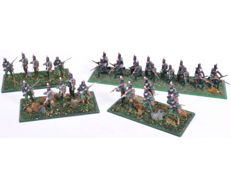 An impressive collection of 1/32 scale Napoleonic War plastic figures - ' British 95th Infantry ' - comprising of x32 pro-pai