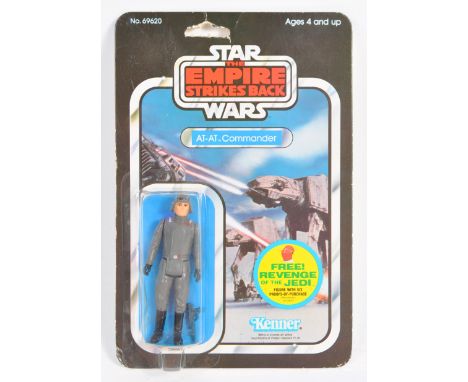 An original vintage 1982 Kenner made Star Wars carded action figure ' AT-AT Commander '. Upon its original 48 back Empire Str