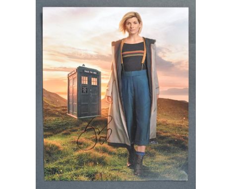 Jodie Whittaker - Doctor Who - autographed 8x10" colour photograph of the actress as Doctor Who / Dr Who. Signed in black ink