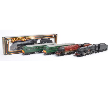 A collection of 3x Hornby and 1x Mainline Palitoy 00 Gauge model railway trainset locomotives. Comprising of Hornby M 79079 l