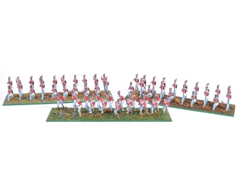 An impressive collection of 1/32 scale Napoleonic War plastic figures - ' French Infantry ' - comprising of x57 pro-painted h