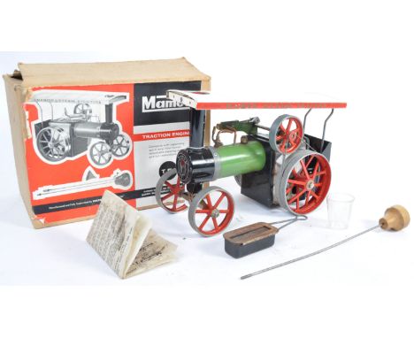 An original 1960's vintage Mamod made live steam tinplate model TE1 / T.E.1 Traction Engine. Complete with steering rod and l