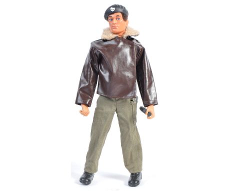 An original vintage 1970's (1974) Palitoy made Action Man ' Tank Commander ' action figure. With uniform - comprising: trouse