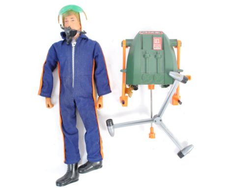An original vintage 1970's (1975) Palitoy made Action Man ' Helicopter Pilot ' action figure. With uniform - comprising: boot