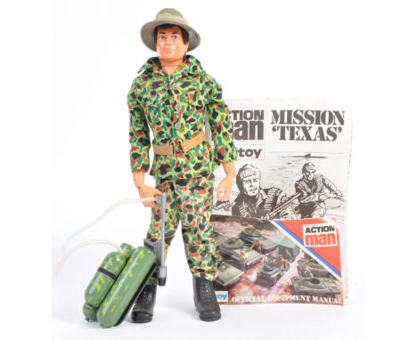 An original vintage 1960's (1966) Palitoy made Action Man ' Beachhead Assault ' action figure. With uniform - comprising: cam