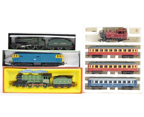 A collection of x7 unboxed Tri-ang Hornby and Lima 00 Gauge locomotives comprising Hornby R 866AS , a reconditioned Hornby 38
