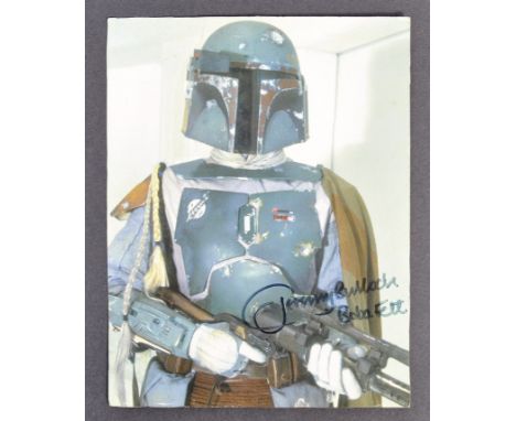Jeremy Bulloch - English Actor - original autographed 7x9" colour photograph of Bulloch as Bounty Hunter Boba Fett in Star Wa