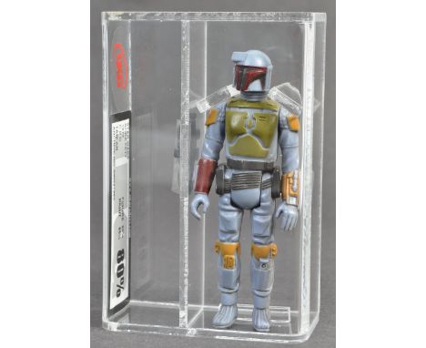 An original vintage Kenner / Palitoy made Star Wars action figure ' Boba Fett ', with blaster. 1979. UKG Graded (80% - F80. P