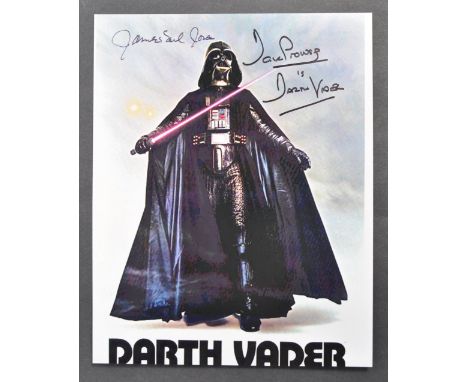 Star Wars -&nbsp; Darth Vader - a rare 8x10" colour photograph from of Darth Vader, signed by actors David Prowse (body) and 