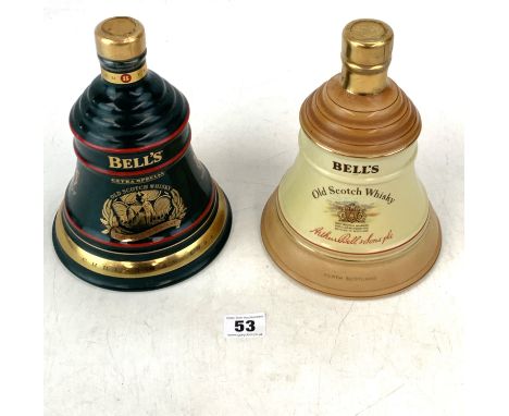 2 Wade Porcelain Bell's Old Scotch Whisky bells - Christmas 1994 and undated
