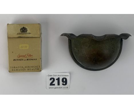 Brass trench art ashtray and Benson and Hedges novelty lighter