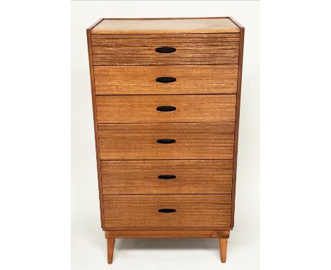 CHEST BY AUSTIN SUITE, 1970s teak with six drawers, 64cm W x 41cm D x 116cm H.