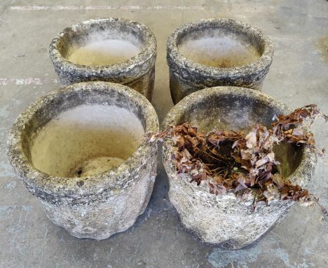 PLANTERS, a set of four, vintage, composite stone, 31cm H approx. (4)