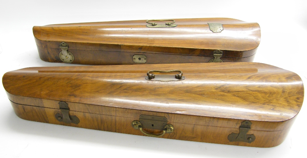 Two antique wooden violin cases (2)