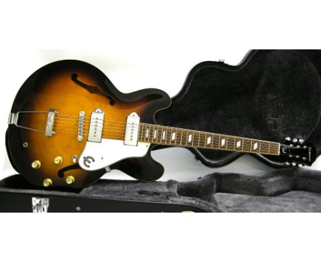 Epiphone Casino electric guitar, circa 2007, ser. no. R07020333, vintage sunburst finish, electrics appear to be in working o