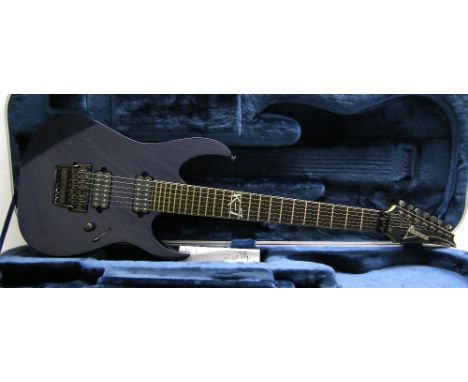 Ibanez K-7 series Munky of Korn signature seven string electric guitar, made in Japan, ser. no. F0340521, metallic blue finis