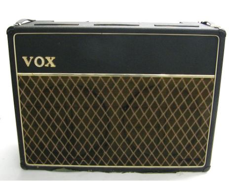 Vox AC30 guitar amplifier, probably circa 1964, ser. no. 19089, dark grey control panel with metallic highlight, black plasti