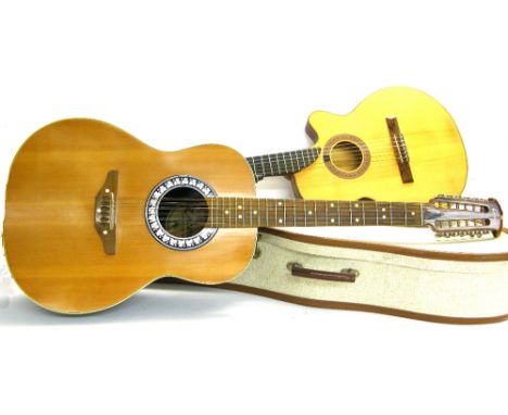 Encore ENC12E twelve string electro-acoustic guitar, electrics appear to be in working order, condition: good; together with 