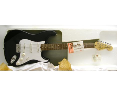 Fender 'Dan Smith' Stratocaster electric guitar, made in USA, circa 1982, ser. no. E215343, black finish, electrics in workin