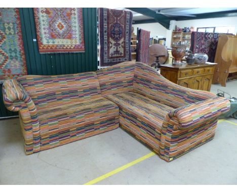 Multi-coloured L Shaped corner sofa