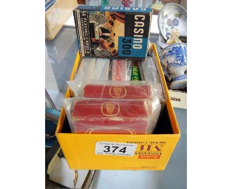 A quantity of old playing cards