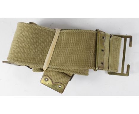 An original Great War Pattern 1908 other ranks Khaki belt. Back stamped with W/D arrow and 'L' for large & 'ME Co 1918?' In v