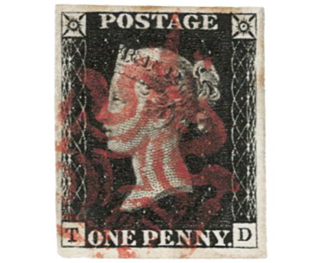 GB - 1840 Penny Black (T-D) Plate 1b, four good margins, attractive example, thin patch, good used cat £375