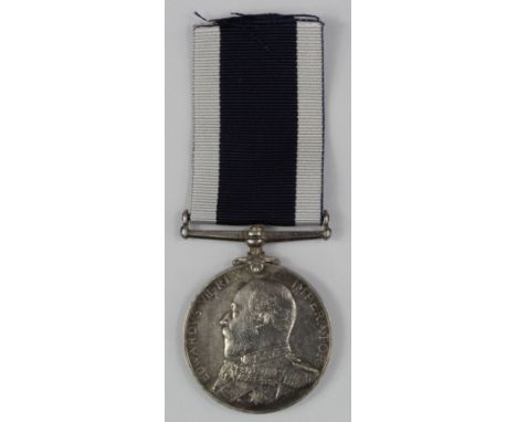 Naval LSGC Medal EDVII to 145172 J H Thrower Yeo Sig HMS Ocean.  Born East Carlton, Norfolk. With copy service papers.   Ligh