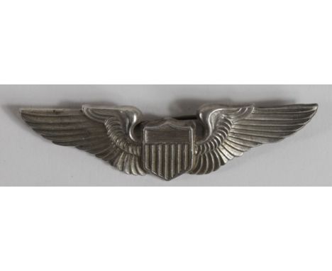 American WW2 Pilots wings, Angus & Coote sterling silver, GVF