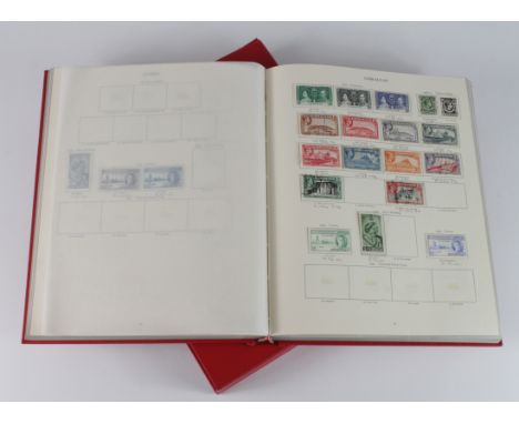 British Commonwealth KGVI Stamp Album with Slipcase (red) by Stanley Gibbons. Has been remaindered, but still stamps remainin