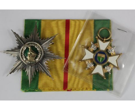 Rhodesia - Grand Officer of the Legion of Merit Breast Star, Sash badge with a small length of Military ribbon   (2)