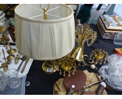 Two mixed brass light fittings