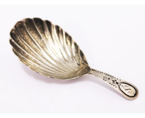 A Georgian hallmarked silver caddy spoon, length 7.5cm