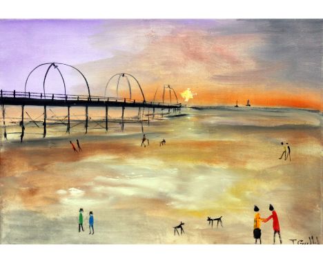 John Goodlad (Northern Art). Seascape. Oil on canvas. 40cm x 30cm. Signed. 