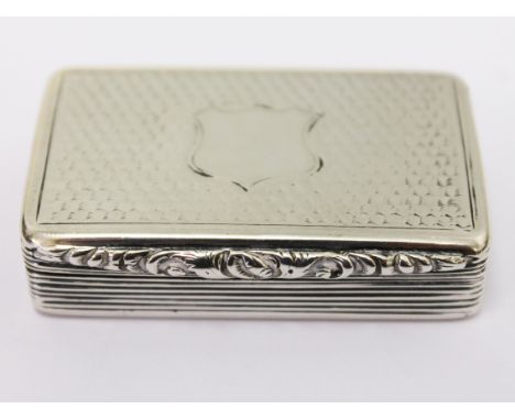 An early Victorian silver snuff box with gilt interior, Francis Clark, Birmingham 1843, length 5.3cm