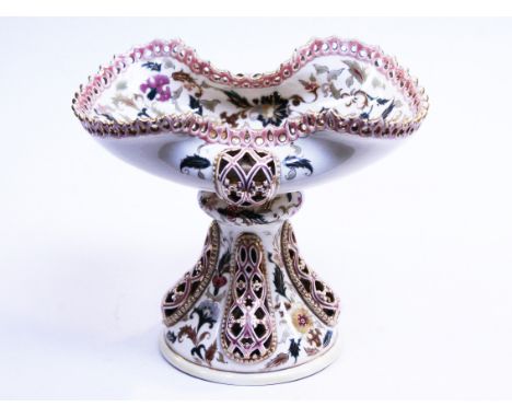A Zsolnay pedestal bowl, height 21cm. Condition - very good, no chips, cracks nor any restoration, general wear to include cr