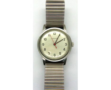 Garrard: 1960s gents manual wind steel cased wristwatch on expanding bracelet, ICI inscription to back plate, working at lott