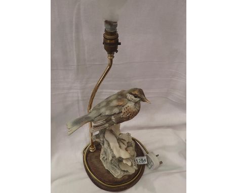 Capadimonte 1984 Florence thrush table lamp. Not available for in-house P&amp;P, contact Paul O'Hea at Mailboxes on 01925 659