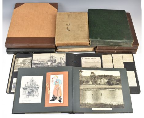 Nine photograph albums / scrapbooks, possibly relating to the family of Major W F Wailes - Fairbairn including sections devot