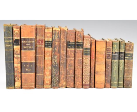 [Leather Bindings] Poems by William Cowper, printed for J. Johnson 1798 in 2 volumes in full calf with gilt title labels. Bea