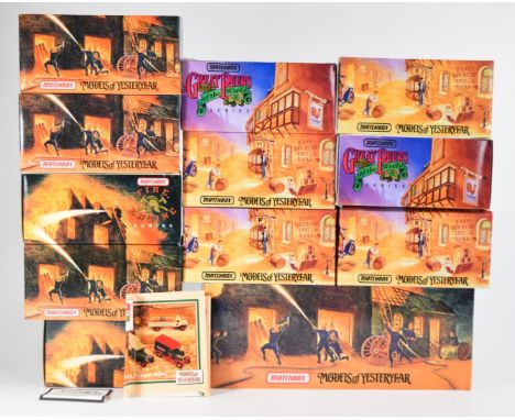 Twelve Matchbox diecast model cars comprising vehicles from The Fire Engine Series and Craft Beers of the World, all in origi