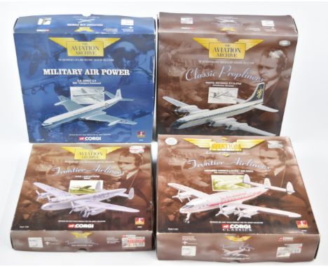 Four Corgi The Aviation Archive 1:144 scale diecast model aircraft comprising D.H. Comet C.4 RAF Transport Command, 48503, Br