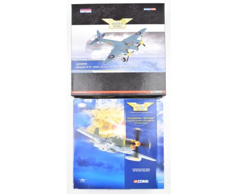 Two Corgi The Aviation Archive 1:72 scale diecast model aircraft comprising P51D Mustang - 'Old Crow', AA32201 and Mosquito F