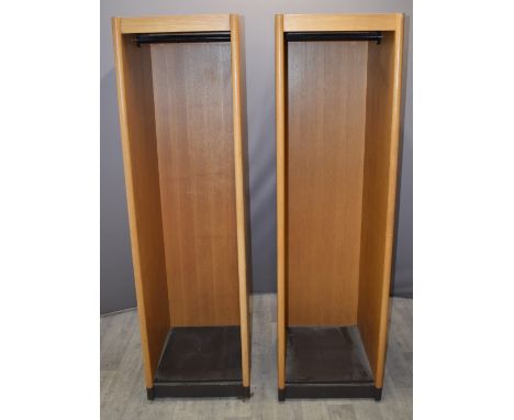 Two Gordon Russell of Broadway light oak wardrobes or hall stands, W51 x&nbsp; D60 x H182cm