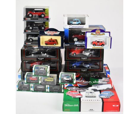 Nineteen Mini Cooper single and multi-vehicle diecast model car sets to include Corgi, Cararama, Lledo Vanguards and Oxford, 