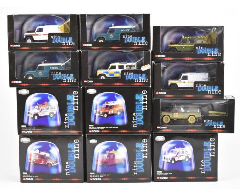 Twelve Corgi Limited Edition Nine Double Nine 1:43 scale diecast model cars to include Land Rover 110 Traffic Unit Metropolit