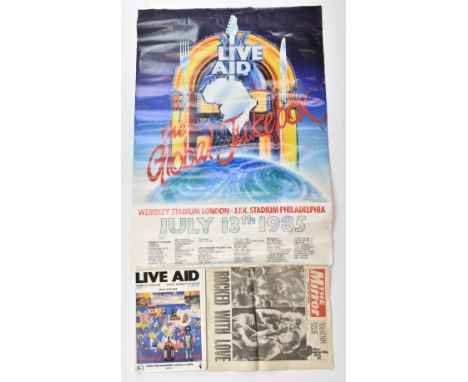 Live Aid 1985 original programme with various autographs, ticket and poster.&nbsp; &nbsp;