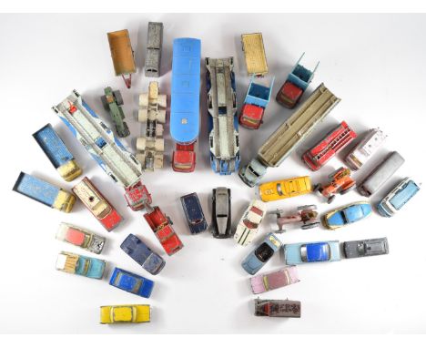 A collection of Dinky and Corgi diecast model vehicles to include Chipperfield's Circus, Wall's Ice Cream Van and Commer Bus 