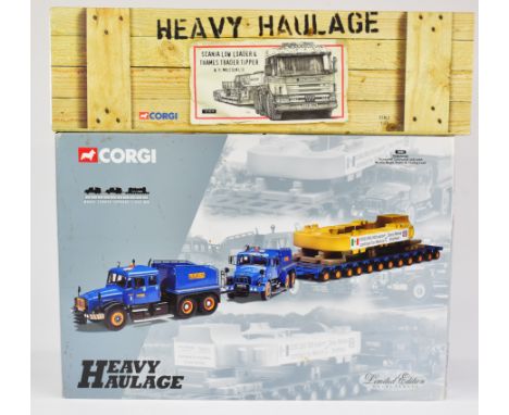 Two Corgi Heavy Haulage 1:50 scale diecast model vehicles comprising Pickfords Scammell Contractor with Nicolas Bogie Trailer